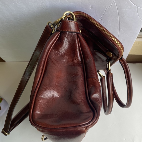 NWOT ALMA MINALO LEATHER HANDBAG/BACKPACK/BRIEFCASE- DARK BROWN - Picture 10 of 16